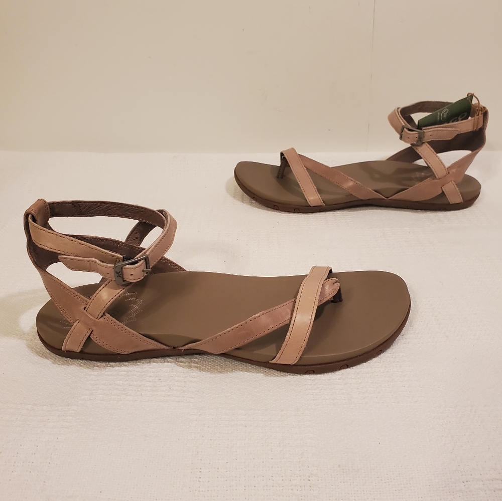 🆕️ CHACO LEATHER SANDALS CRISS-CROSS ANKLE STRAPS - Picture 4 of 6